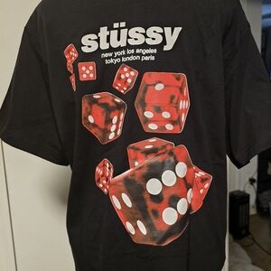 Stussy Black Tee with Signature Logo